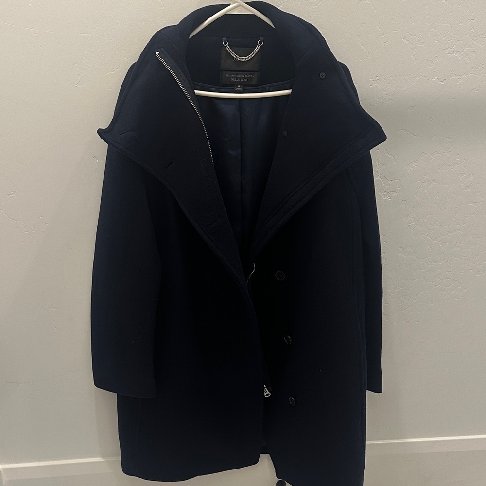 J. Crew Italian Stadium Cloth Coat in Dark Blue